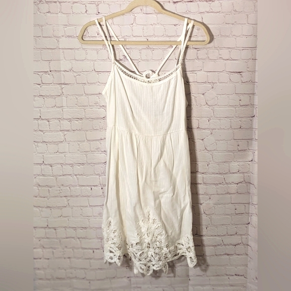 Abercrombie & Fitch LaceTrim Sheer Back Viscose-Cotton White Dress Small EuC - Picture 15 of 15